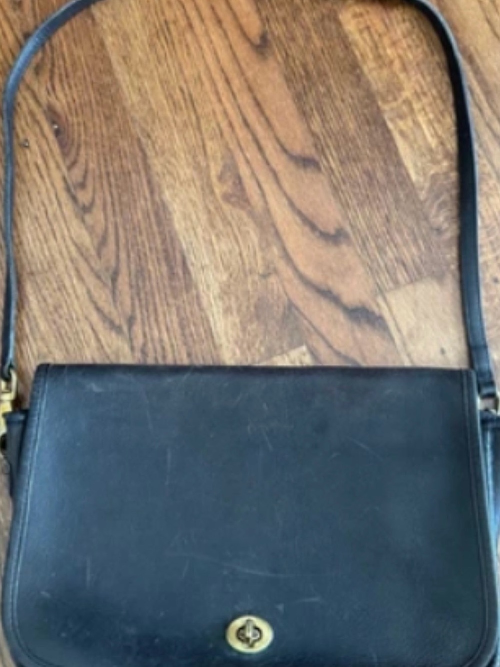 Vintage Coach Black New York City Turn-Lock Bag
